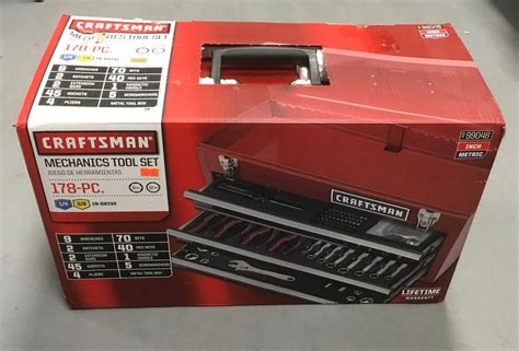 178-piece craftsman mechanics tool set with metal hand box|Craftsman 178 Piece Mechanics Tool Set with 21 Inch Metal Tool .